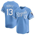 Vanessashop KC.Royals #13 Salvador Perez Player Light Blue Alt Limited Home Stitched Jerseys