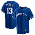Vanessashop KC.Royals #13 Salvador Perez Player Royal Game Home Stitched Jerseys