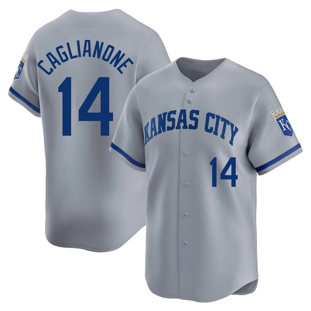 Vanessashop KC.Royals #14 Jac Caglianone Player Gray Limited Home Stitched Jerseys