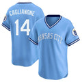 Vanessashop KC.Royals #14 Jac Caglianone Player Light Blue Limited Throwback Cooperstown Collection T-shirt Stitched Jerseys