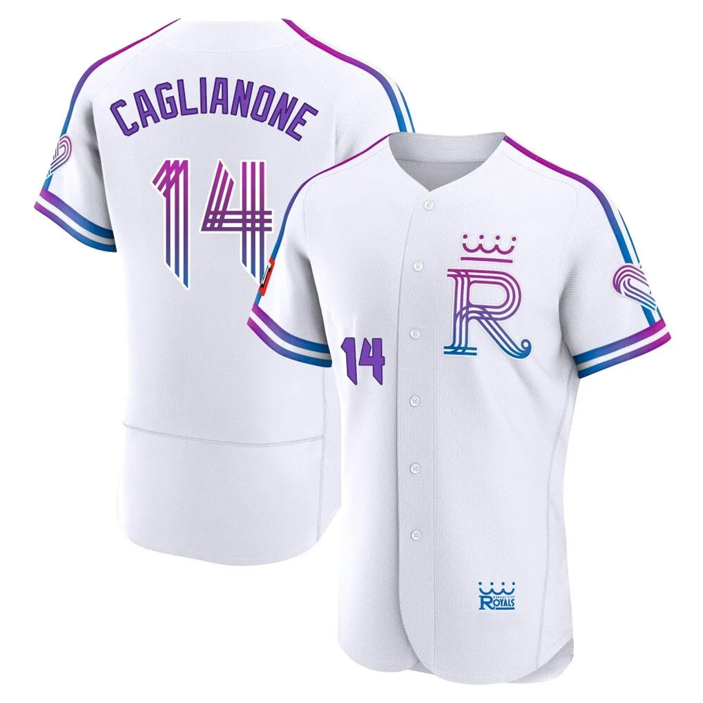 Vanessashop KC.Royals #14 Jac Caglianone Player White 2026 City Connect Limited Elite Home Stitched Jerseys