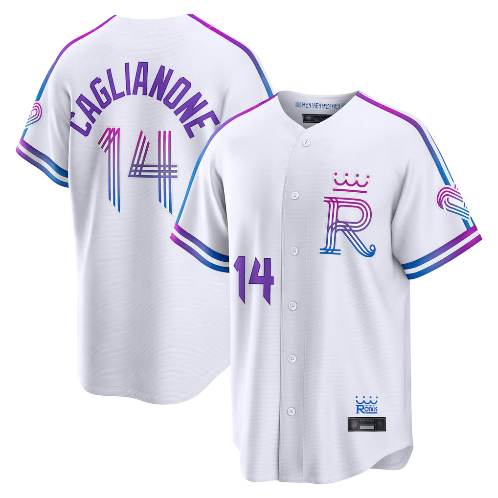 Vanessashop KC.Royals #14 Jac Caglianone Player White 2026 City Connect Limited Home Stitched Jerseys