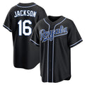 Vanessashop KC.Royals #16 Bo Jackson Player Black Carbon Fashion Home Game Stitched Jerseys