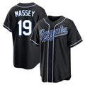 Vanessashop KC.Royals #19 Michael Massey Player Black Carbon Fashion Home Game Stitched Jerseys