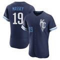 Vanessashop KC.Royals #19 Michael Massey Player Navy City Connect Limited Elite Home Stitched Jerseys