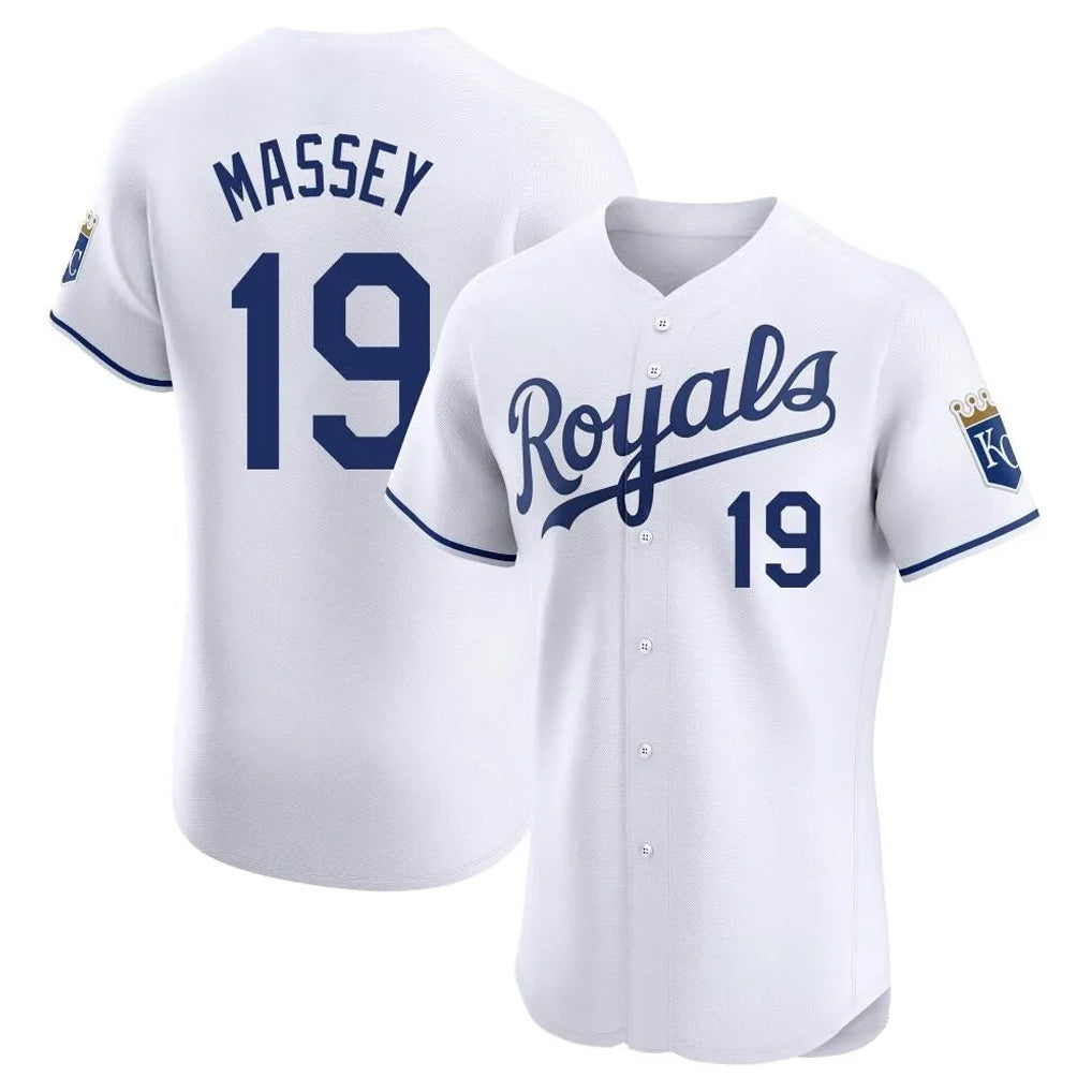 Vanessashop KC.Royals #19 Michael Massey Player White Alt Limited Elite Home Stitched Jerseys
