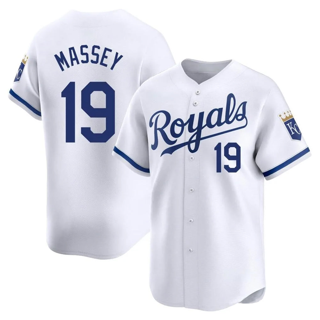 Vanessashop KC.Royals #19 Michael Massey Player White Alt Limited Home Stitched Jerseys