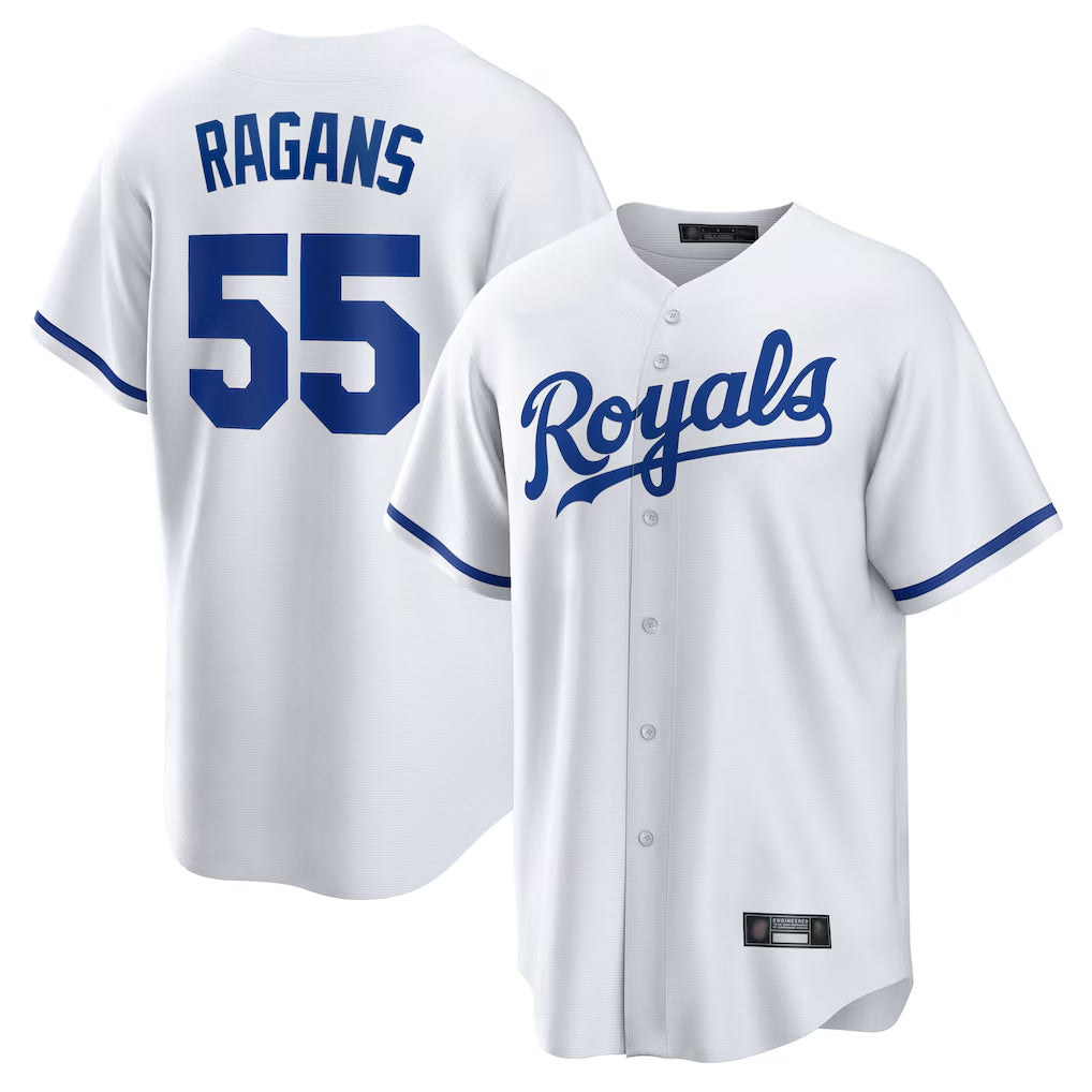 Vanessashop KC.Royals #55 Cole Ragans Player White Home Game Stitched Jerseys