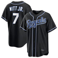 Vanessashop KC.Royals #7 Bobby Witt Jr. Player Black Carbon Fashion Home Game Stitched Jerseys