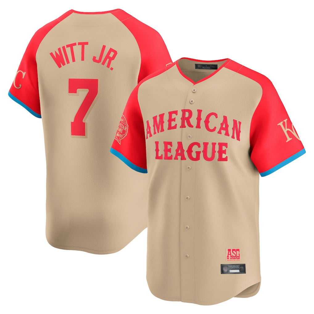 Vanessashop KC.Royals #7 Bobby Witt Jr. Player Cream American League All-Star Game Limited Home Stitched Jerseys
