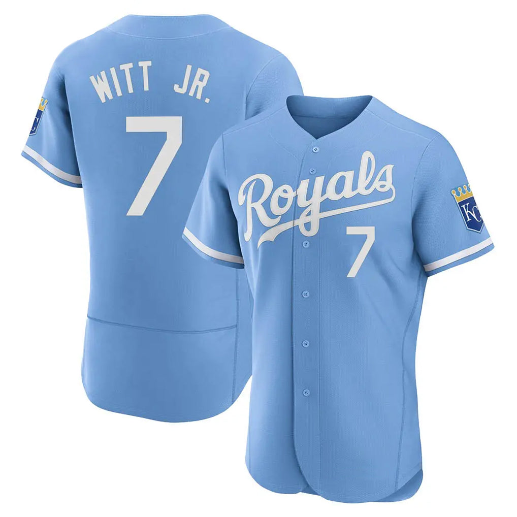 Vanessashop KC.Royals #7 Bobby Witt Jr. Player Light Blue Alt Limited Elite Home Stitched Jerseys