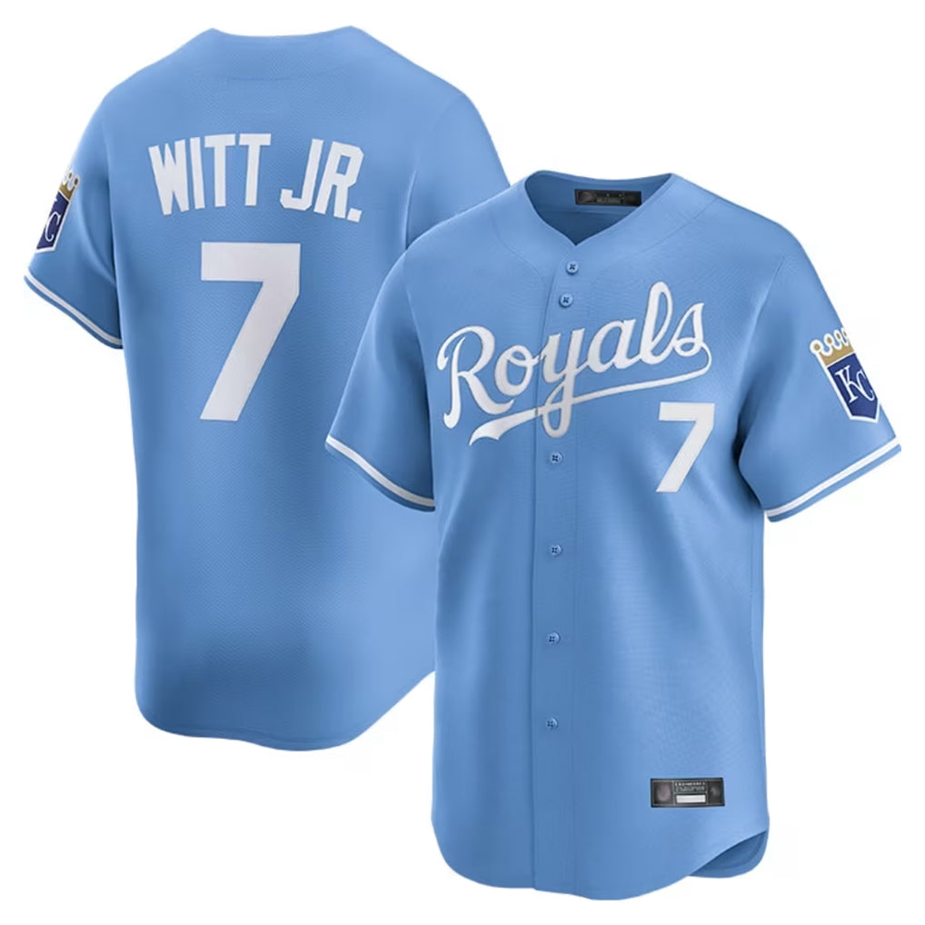 Vanessashop KC.Royals #7 Bobby Witt Jr. Player Light Blue Alt Limited Home Stitched Jerseys