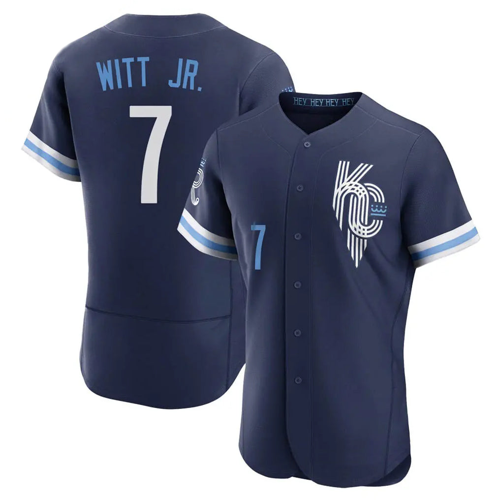 Vanessashop KC.Royals #7 Bobby Witt Jr. Player Navy City Connect Limited Elite Home Stitched Jerseys