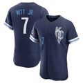 Vanessashop KC.Royals #7 Bobby Witt Jr. Player Navy City Connect Limited Elite Home Stitched Jerseys