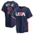 Vanessashop KC.Royals #7 Bobby Witt Jr. Player Navy USA 2026 World Classic Game Stitched Jerseys