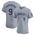 Vanessashop KC.Royals #9 Vinnie Pasquantino Player Gray Limited Elite Home Stitched Jerseys