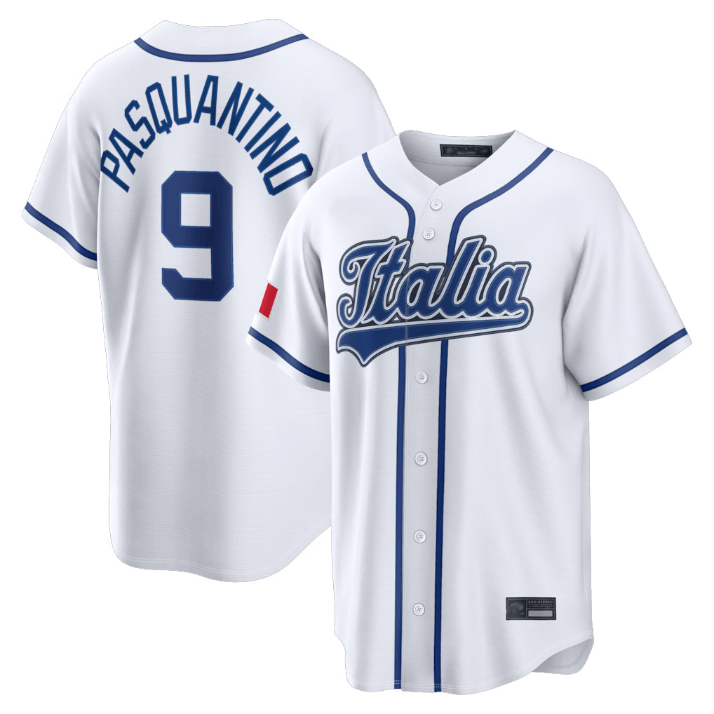 Vanessashop KC.Royals #9 Vinnie Pasquantino Player White Italy 2026 WBC Classic Home Stitched Jerseys