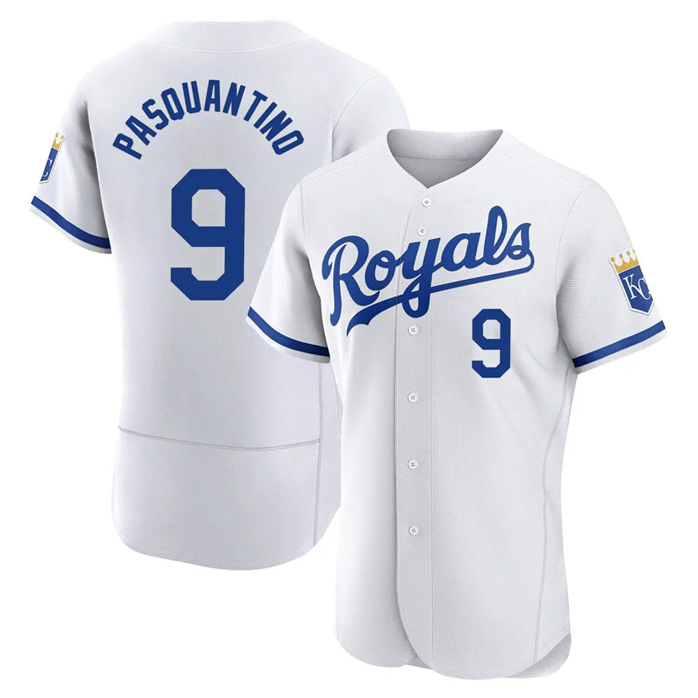 Vanessashop KC.Royals #9 Vinnie Pasquantino Player White Limited Elite Home Game Stitched Jerseys
