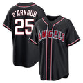 Vanessashop LA.Angels #25 Travis d'Arnaud Player Black Fashion Out Home Game Stitched Jerseys