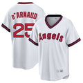 Vanessashop LA.Angels #25 Travis d'Arnaud Player White T-shirt Home Game Stitched Jerseys
