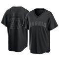 Vanessashop LA.Angels #27 Mike Trout Player Black Pitch Fashion T-shirt Stitched Jerseys