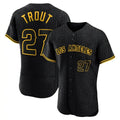 Vanessashop LA.Angels #27 Mike Trout Player Black Snake Skin City Limited Elite Home Stitched Jerseys