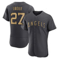 Vanessashop LA.Angels #27 Mike Trout Player Charcoal Game All-Star Stitched Jerseys