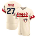 Vanessashop LA.Angels #27 Mike Trout Player Cream City Connect Limited ELite Home Stitched Jerseys