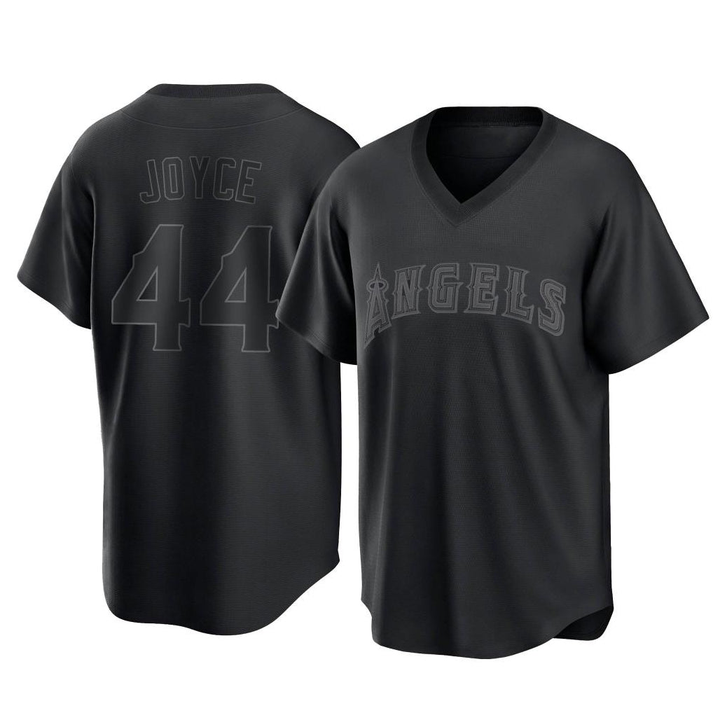 Vanessashop LA.Angels #44 Ben Joyce Player Black Pitch Fashion T-shirt Stitched Jerseys