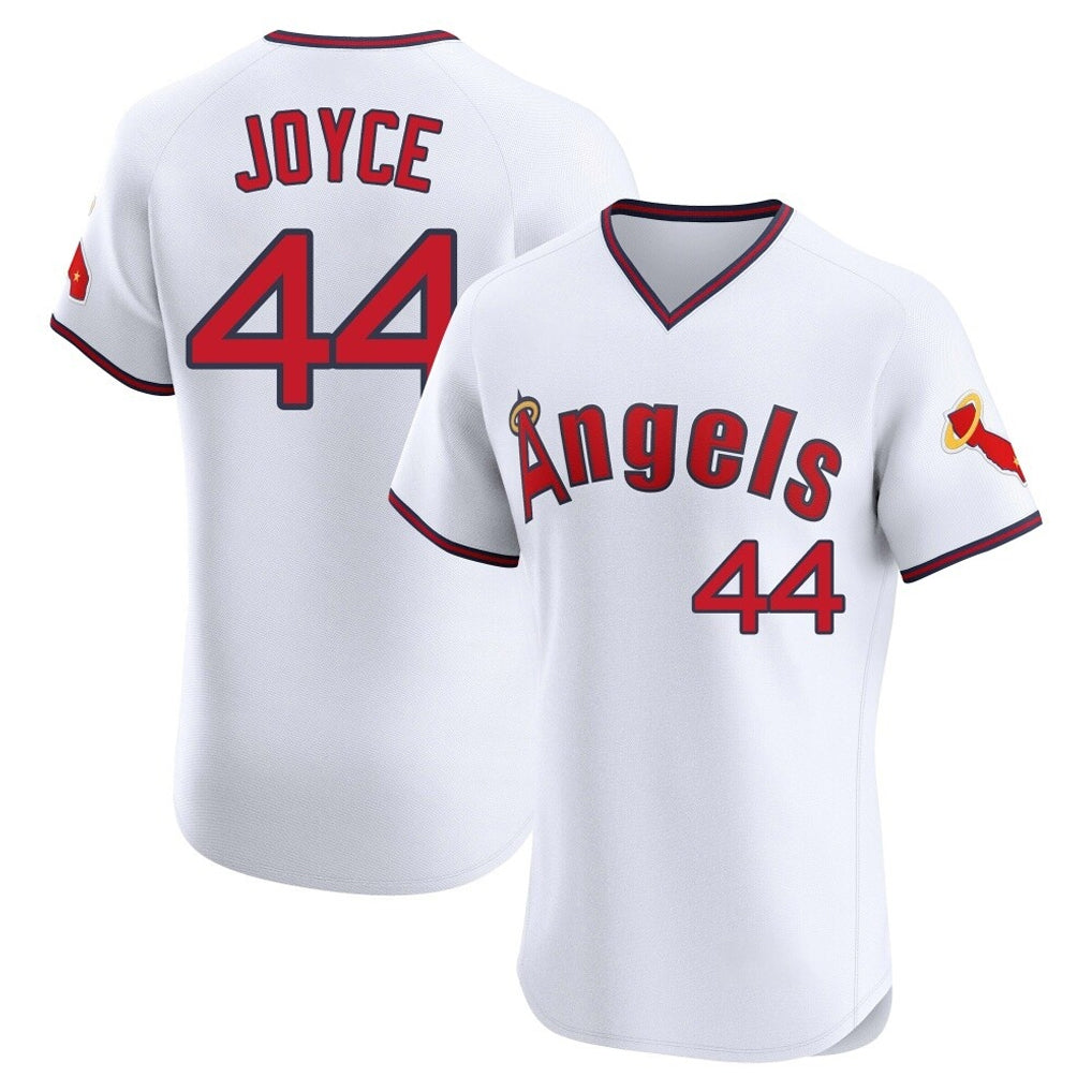 Vanessashop LA.Angels #44 Ben Joyce Player White T-shirt Home Limited Elite Stitched Jerseys