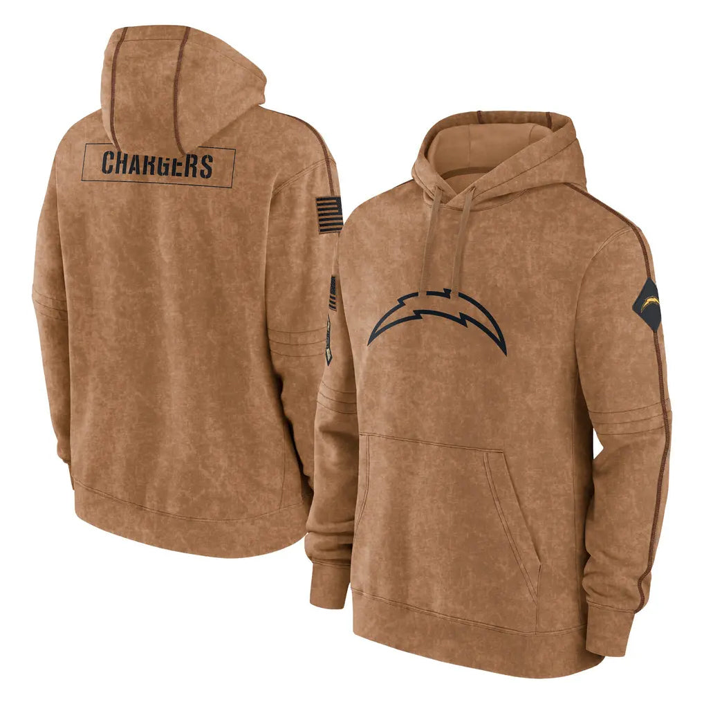 Vanessashop LA.Chargers Brown Salute to Service Hoodies Limited Game Blank Player Stitched Jerseys