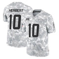 Vanessashop LA.Chargers #10 Justin Herbert Player Arctic Camo Salute To Service Limited Game Stitched Jerseys