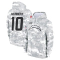 Vanessashop LA.Chargers #10 Justin Herbert Player Arctic Camo Salute to Service Hoodies Limited Game Stitched Jerseys