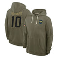 Vanessashop LA.Chargers #10 Justin Herbert Player Olive Salute to Service Pullover Hoodies Limited Stitched Jerseys