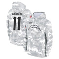 Vanessashop LA.Chargers #11 Cameron Dicker Player Arctic Camo Salute to Service Hoodies Limited Game Stitched Jerseys
