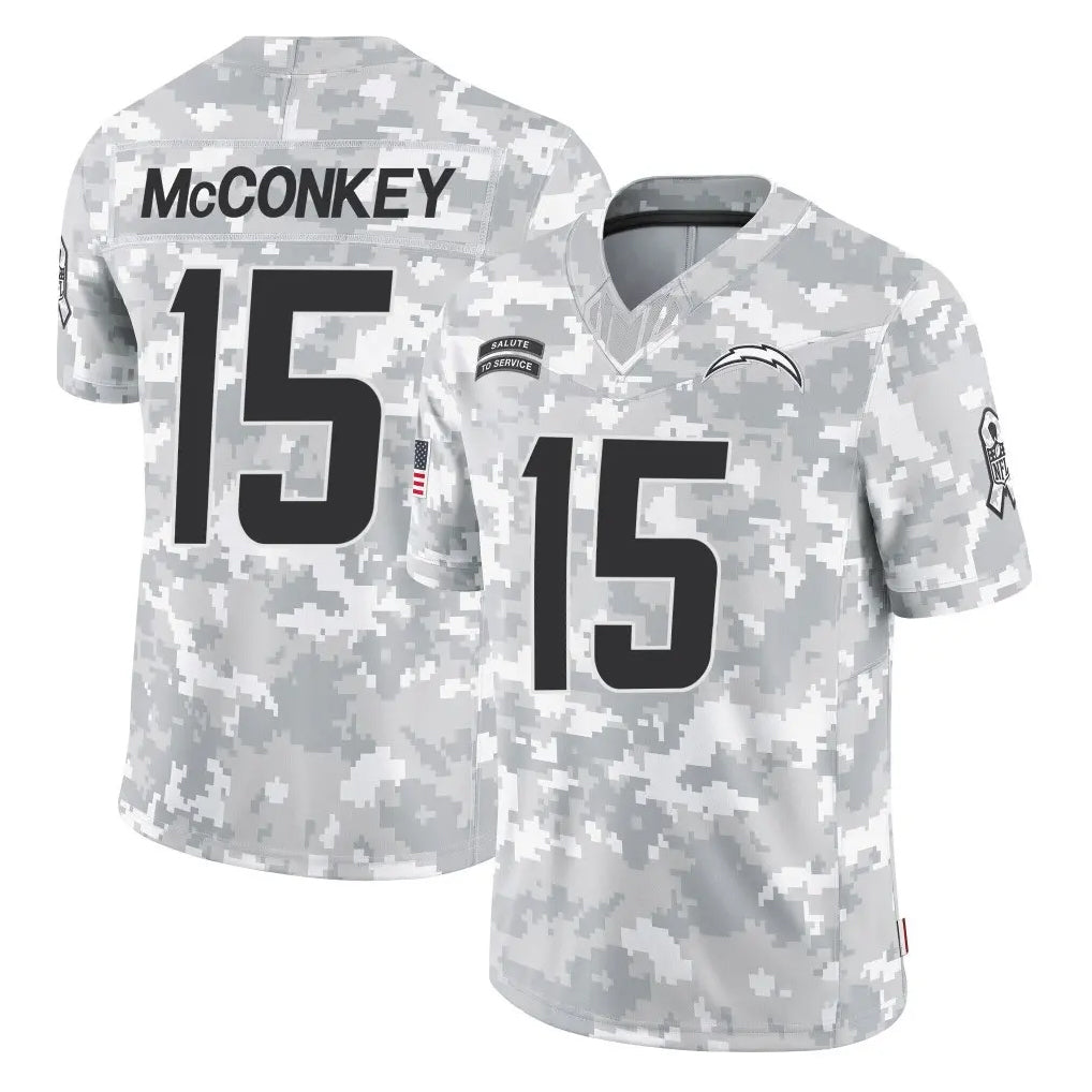 Vanessashop LA.Chargers #15 Ladd McConkey Player Arctic Camo Salute To Service Limited Game Stitched Jerseys