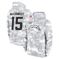 Vanessashop LA.Chargers #15 Ladd McConkey Player Arctic Camo Salute to Service Hoodies Limited Game Stitched Jerseys