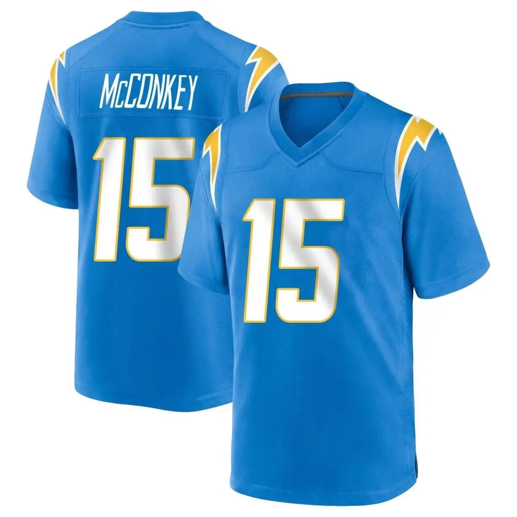 Vanessashop LA.Chargers #15 Ladd McConkey Player Blue Home Game Stitched Jerseys