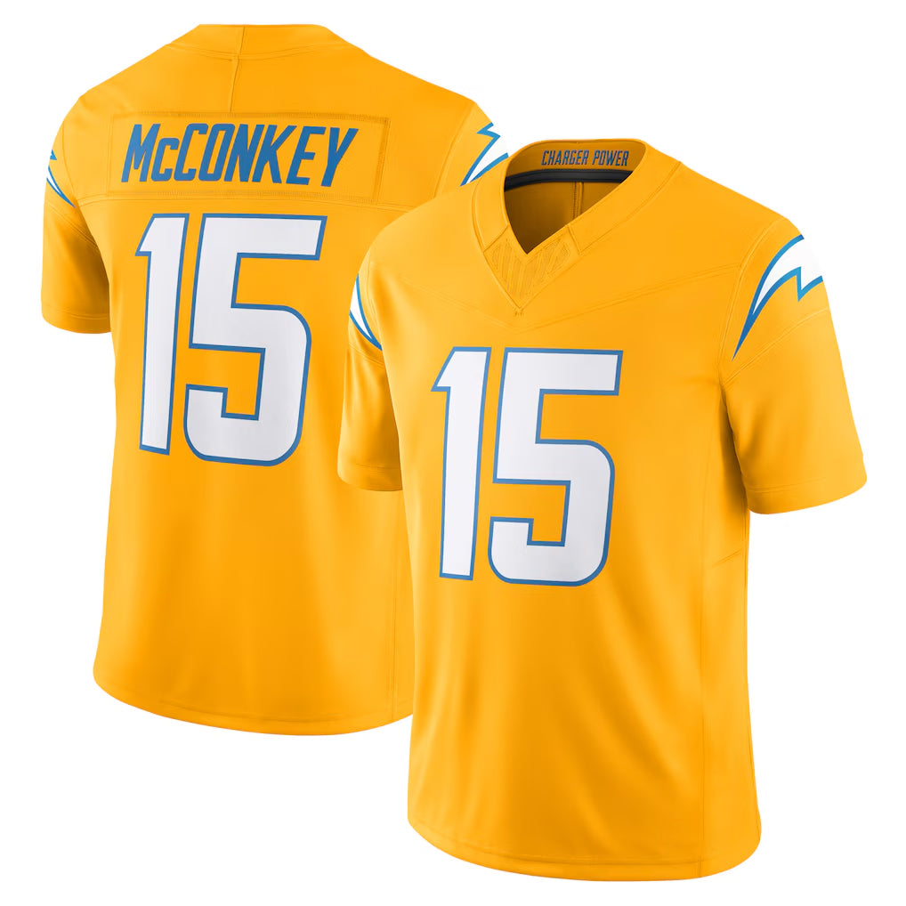 Vanessashop LA.Chargers #15 Ladd McConkey Player Gold Limited Vapor F.U.S.E. Home Game Stitched Jerseys