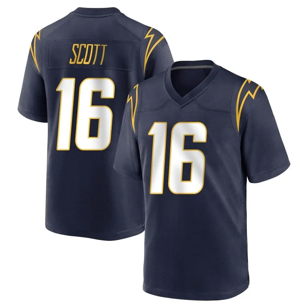 Vanessashop LA.Chargers #16 J.K. Scott Player Navy Home Game Stitched Jerseys