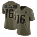 Vanessashop LA.Chargers #16 J.K. Scott Player Olive 2025 Salute To Service Limited Game Stitched Jerseys