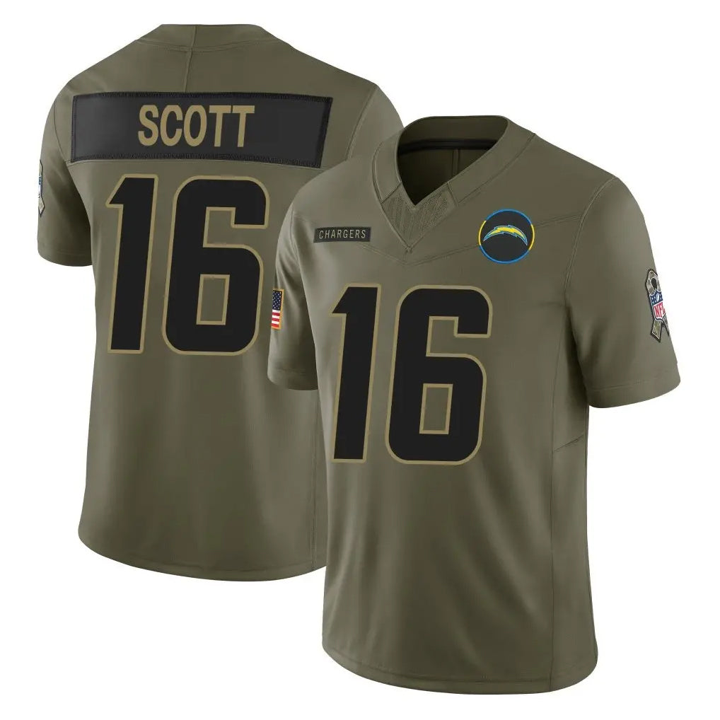 Vanessashop LA.Chargers #16 J.K. Scott Player Olive 2025 Salute To Service Limited Game Stitched Jerseys