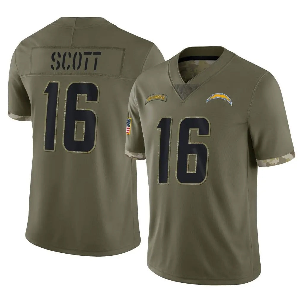 Vanessashop LA.Chargers #16 J.K. Scott Player Olive Salute To Service Limited Stitched Jerseys