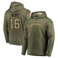 Vanessashop LA.Chargers #16 J.K. Scott Player Olive Salute to Service Pullover Hoodies Home Game Stitched Jerseys