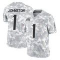 Vanessashop LA.Chargers #1 Quentin Johnston Player Arctic Camo Salute To Service Limited Game Stitched Jerseys