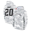 Vanessashop LA.Chargers #20 Cam Hart Player Arctic Camo Salute to Service Hoodies Limited Game Stitched Jerseys
