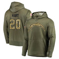 Vanessashop LA.Chargers #20 Cam Hart Player Olive Salute to Service Pullover Hoodies Home Game Stitched Jerseys