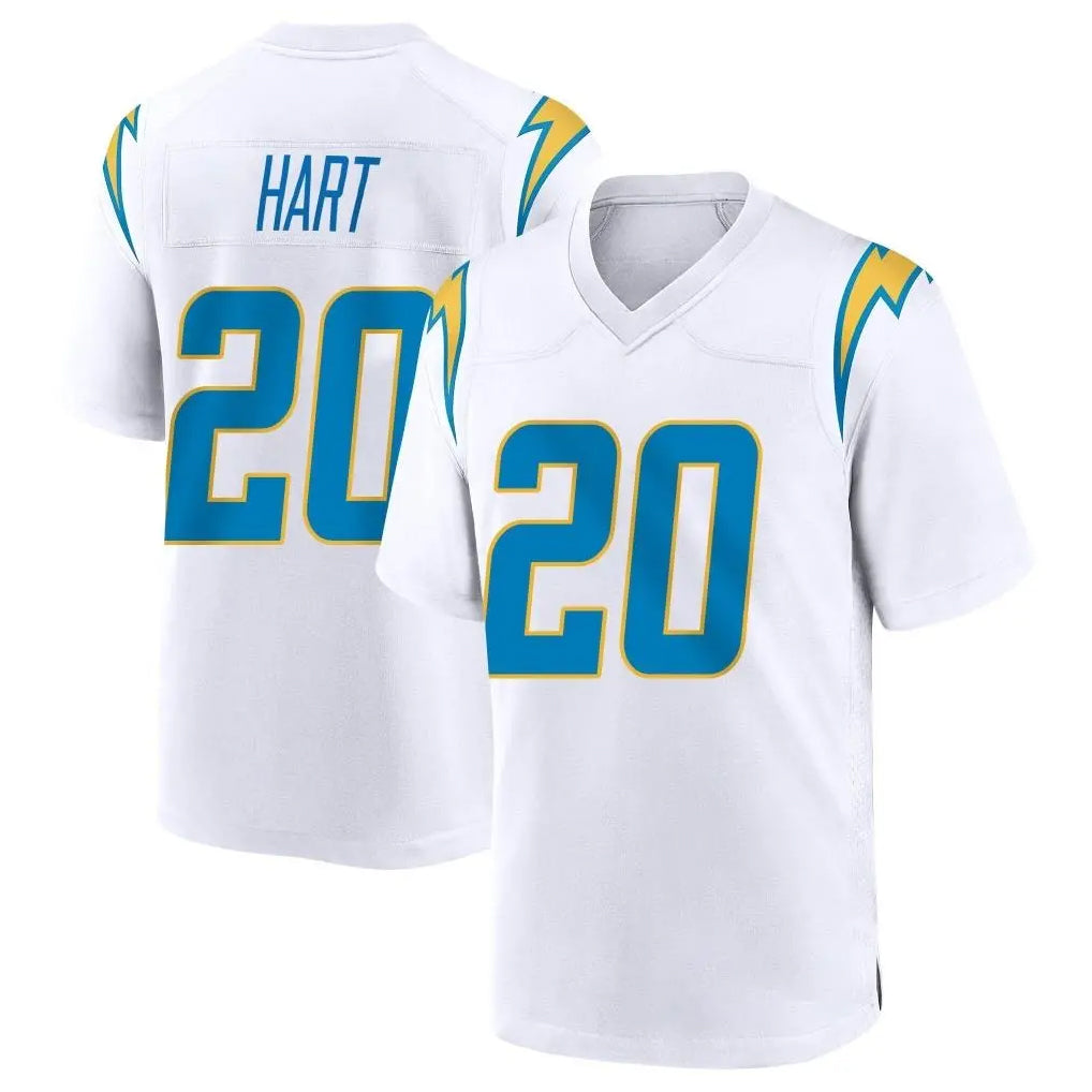 Vanessashop LA.Chargers #20 Cam Hart Player White Home Game Stitched Jerseys