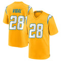 Vanessashop LA.Chargers #28 Kimani Vidal Player Gold Home Game Stitched Jerseys