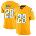 Vanessashop LA.Chargers #28 Kimani Vidal Player Gold Limited Vapor F.U.S.E. Home Game Stitched Jerseys